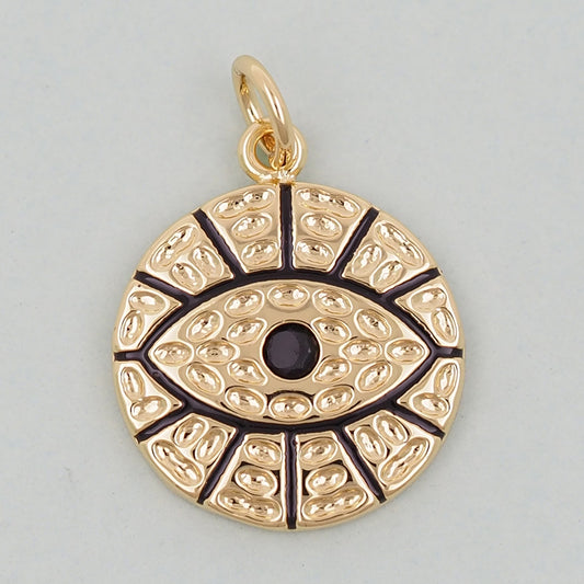 Gold Evil Eye Charms,18K Gold Filled Evil Eye Pendant,Evil Eye Charm Bracelet Necklace for DIY Jewelry Making Supply