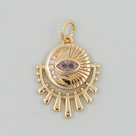 Gold Evil Eye Charms,18K Gold Filled Evil Eye Pendant,Evil Eye Charm Bracelet Necklace for DIY Jewelry Making Supply