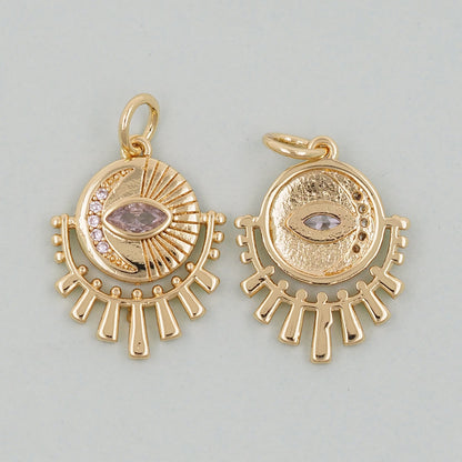 Gold Evil Eye Charms,18K Gold Filled Evil Eye Pendant,Evil Eye Charm Bracelet Necklace for DIY Jewelry Making Supply