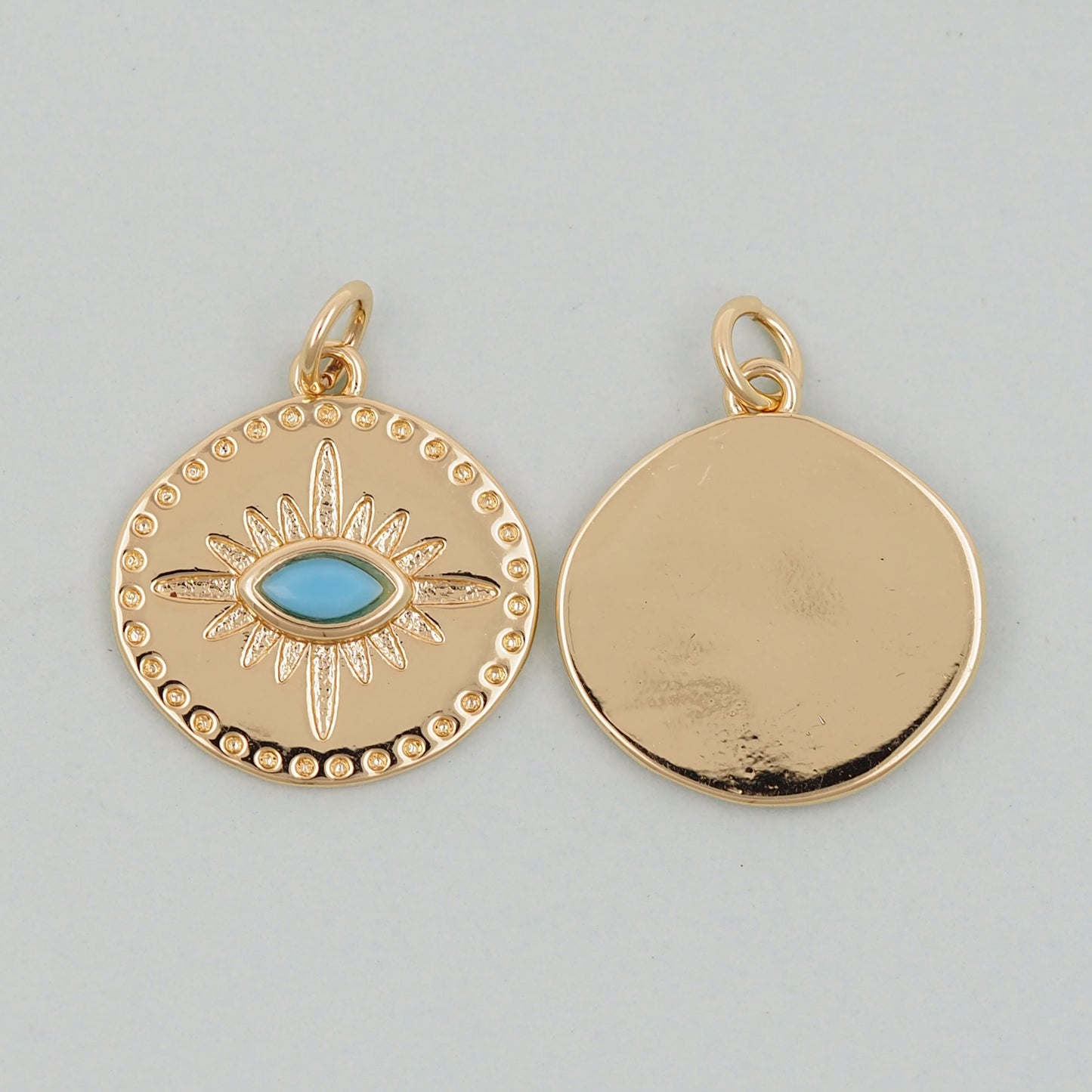 Gold Evil Eye Charms,18K Gold Filled Evil Eye Pendant,Evil Eye Charm Bracelet Necklace for DIY Jewelry Making Supply