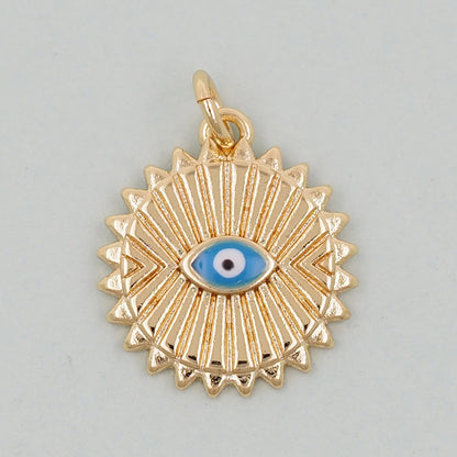 Gold Evil Eye Charms,18K Gold Filled Evil Eye Pendant,Evil Eye Charm Bracelet Necklace for DIY Jewelry Making Supply
