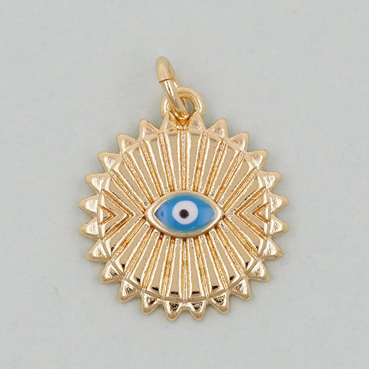 Gold Evil Eye Charms,18K Gold Filled Evil Eye Pendant,Evil Eye Charm Bracelet Necklace for DIY Jewelry Making Supply