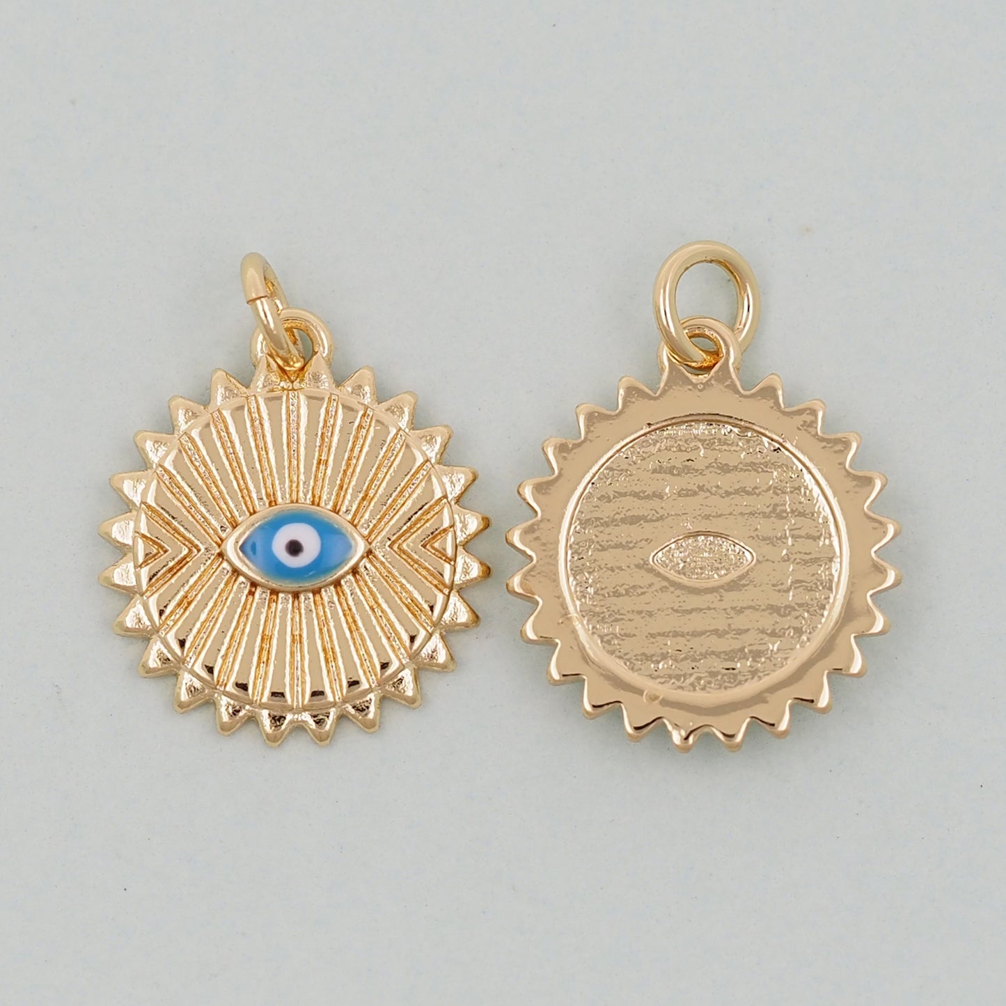 Gold Evil Eye Charms,18K Gold Filled Evil Eye Pendant,Evil Eye Charm Bracelet Necklace for DIY Jewelry Making Supply