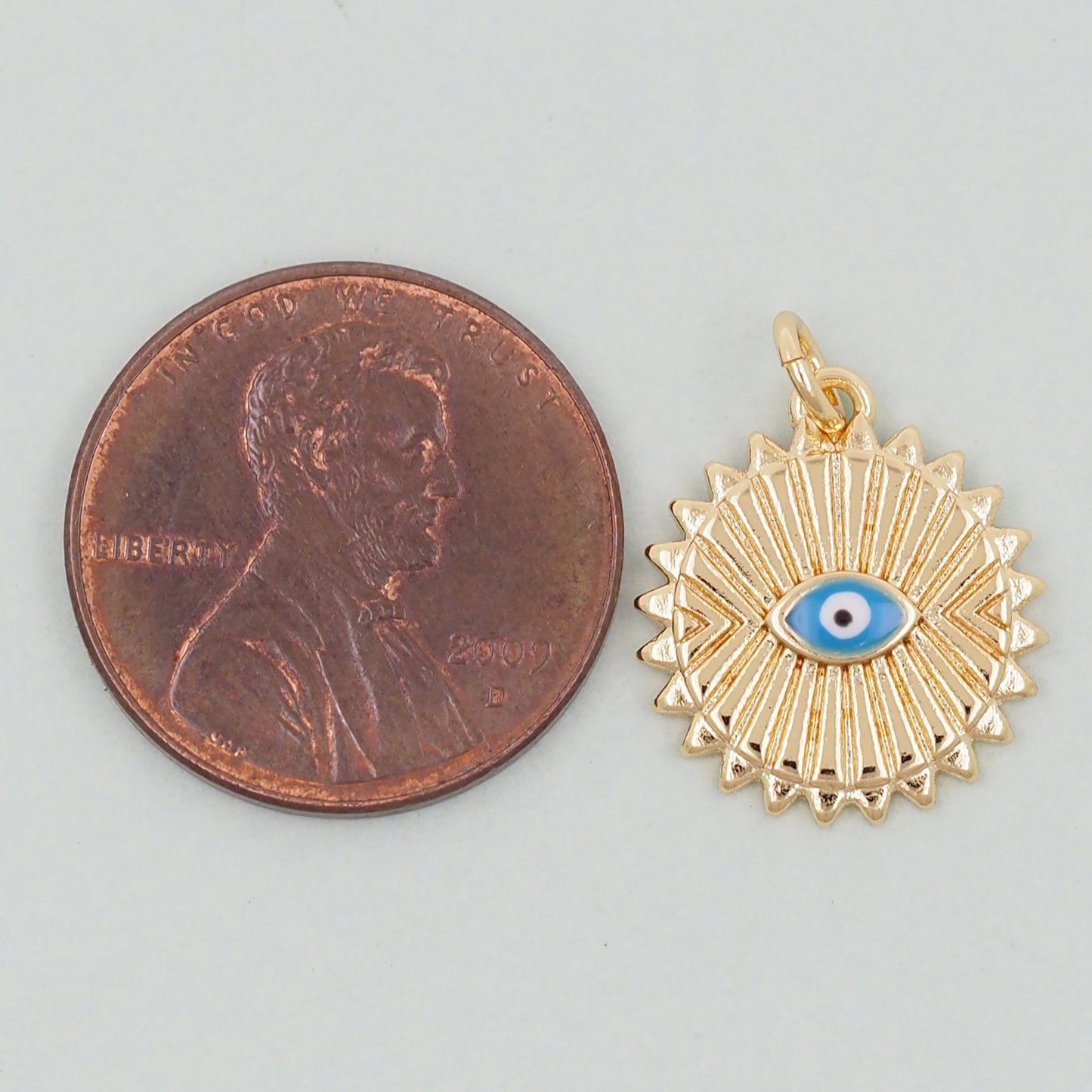 Gold Evil Eye Charms,18K Gold Filled Evil Eye Pendant,Evil Eye Charm Bracelet Necklace for DIY Jewelry Making Supply