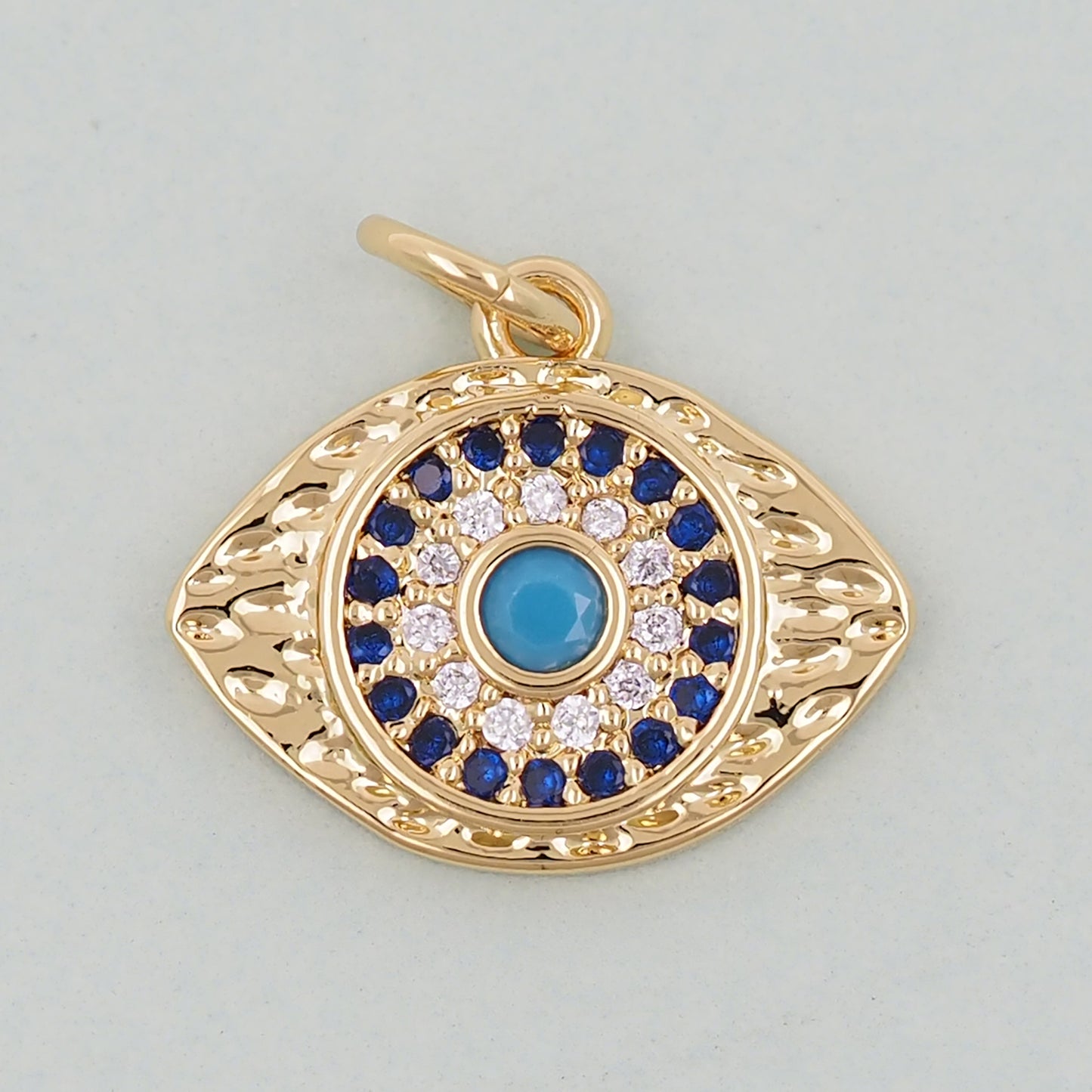 Gold Evil Eye Charms,18K Gold Filled Evil Eye Pendant,Evil Eye Charm Bracelet Necklace for DIY Jewelry Making Supply