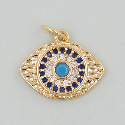 Gold Evil Eye Charms,18K Gold Filled Evil Eye Pendant,Evil Eye Charm Bracelet Necklace for DIY Jewelry Making Supply