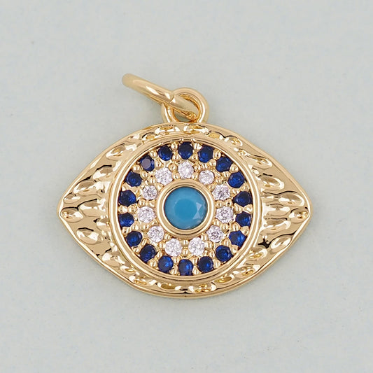 Gold Evil Eye Charms,18K Gold Filled Evil Eye Pendant,Evil Eye Charm Bracelet Necklace for DIY Jewelry Making Supply