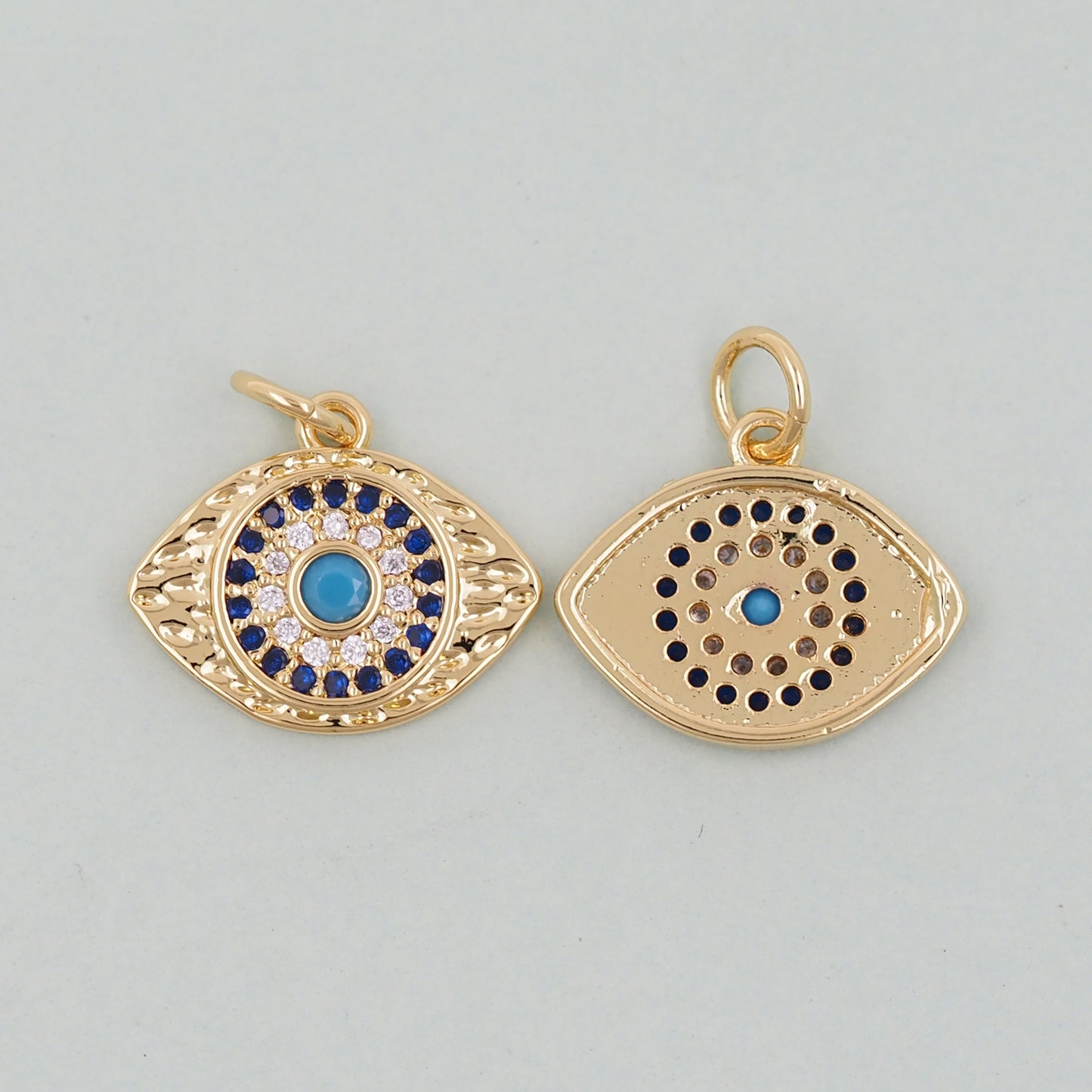 Gold Evil Eye Charms,18K Gold Filled Evil Eye Pendant,Evil Eye Charm Bracelet Necklace for DIY Jewelry Making Supply