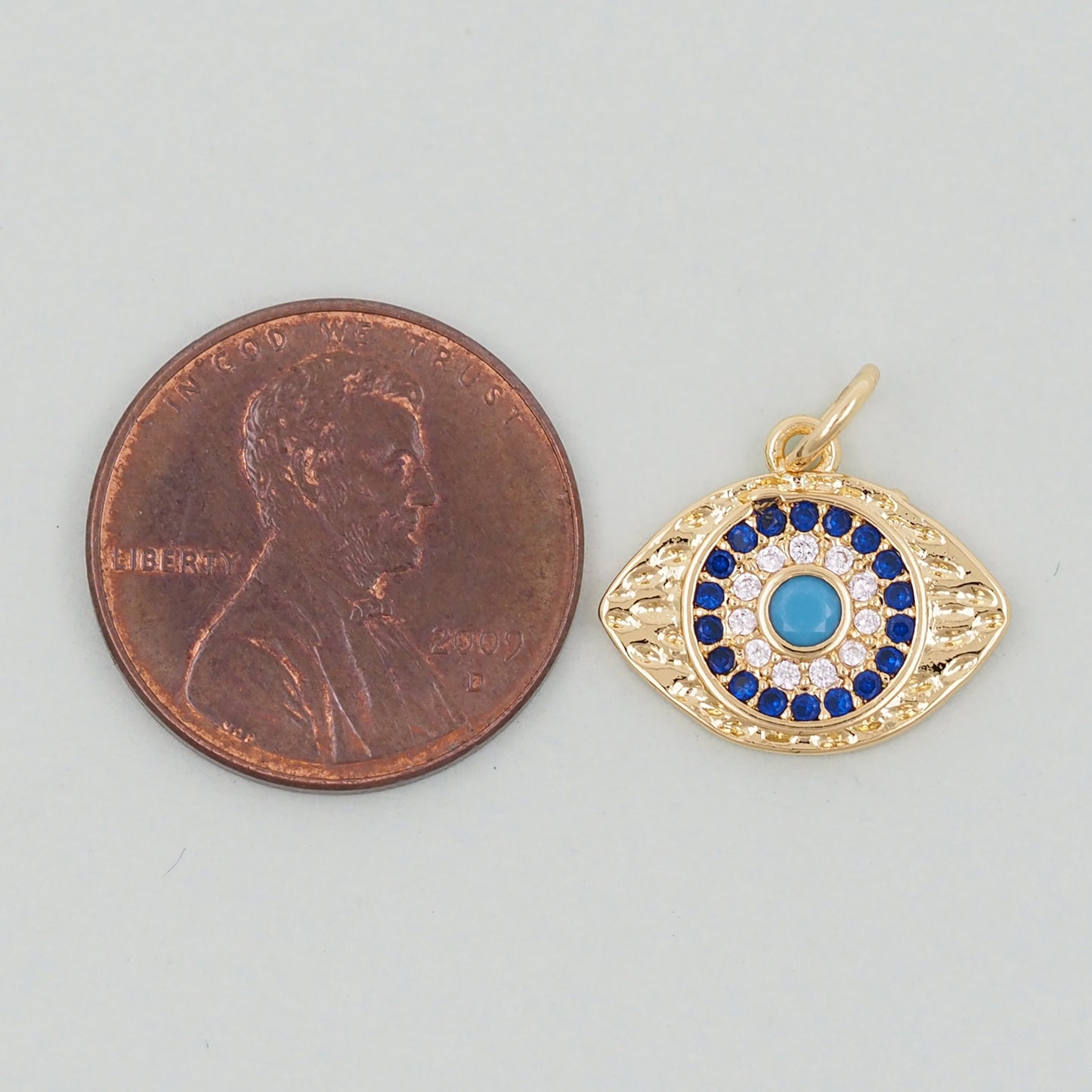 Gold Evil Eye Charms,18K Gold Filled Evil Eye Pendant,Evil Eye Charm Bracelet Necklace for DIY Jewelry Making Supply
