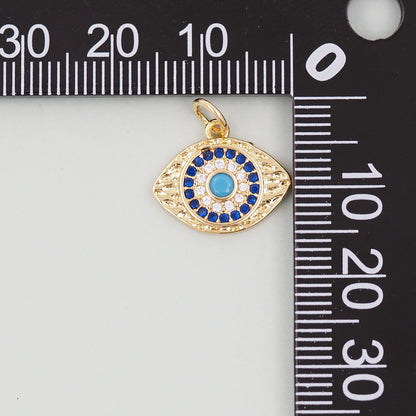Gold Evil Eye Charms,18K Gold Filled Evil Eye Pendant,Evil Eye Charm Bracelet Necklace for DIY Jewelry Making Supply