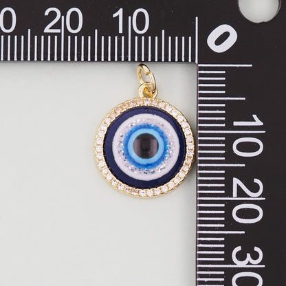 Gold Evil Eye Charms,18K Gold Filled Evil Eye Pendant,Evil Eye Charm Bracelet Necklace for DIY Jewelry Making Supply
