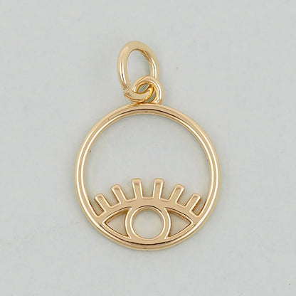 Gold Evil Eye Charms,18K Gold Filled Evil Eye Pendant,Evil Eye Charm Bracelet Necklace for DIY Jewelry Making Supply