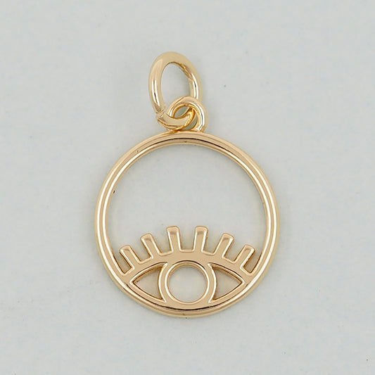 Gold Evil Eye Charms,18K Gold Filled Evil Eye Pendant,Evil Eye Charm Bracelet Necklace for DIY Jewelry Making Supply