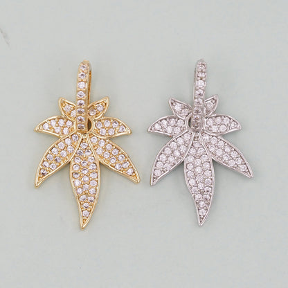 Gold Maple Leaf Charms,18K Gold Filled Maple Leaf Pendant,Maple Leaf Charm Bracelet Necklace for DIY Jewelry Making Supply