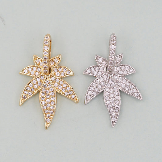 Gold Maple Leaf Charms,18K Gold Filled Maple Leaf Pendant,Maple Leaf Charm Bracelet Necklace for DIY Jewelry Making Supply