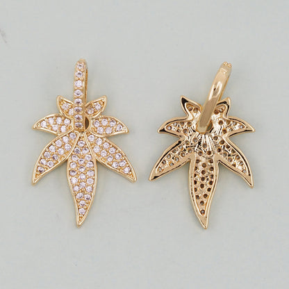 Gold Maple Leaf Charms,18K Gold Filled Maple Leaf Pendant,Maple Leaf Charm Bracelet Necklace for DIY Jewelry Making Supply
