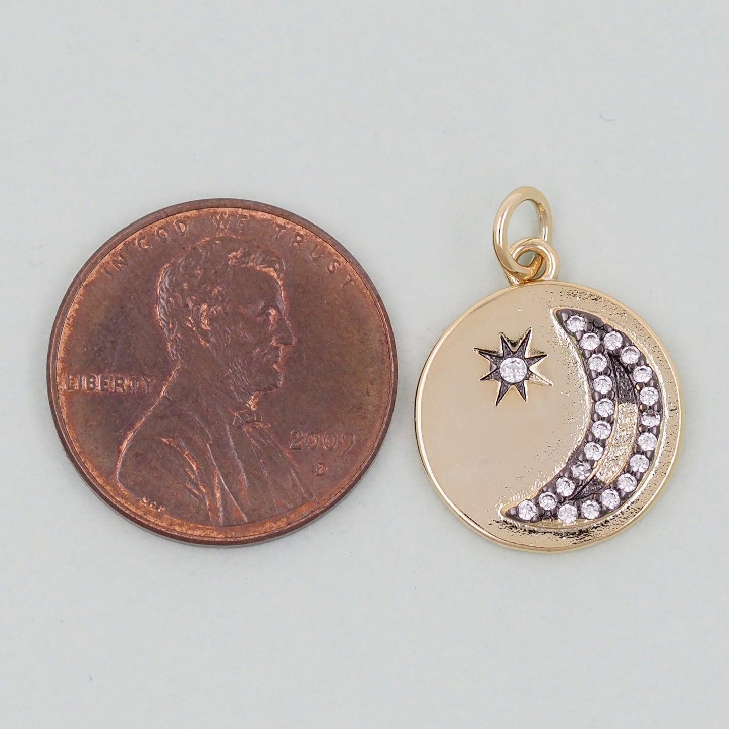 Gold Moon Charms,18K Gold Filled Moon Pendant,Moon Charm Bracelet Necklace for DIY Jewelry Making Supply