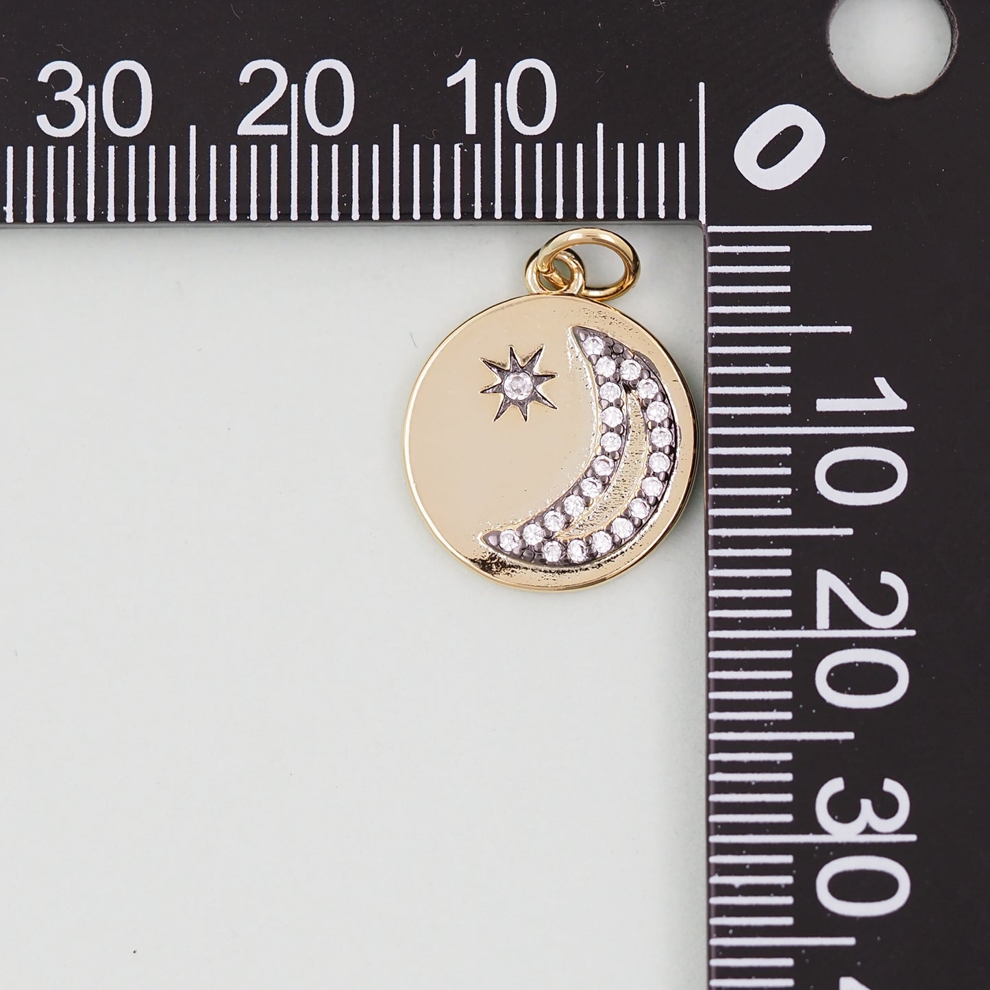 Gold Moon Charms,18K Gold Filled Moon Pendant,Moon Charm Bracelet Necklace for DIY Jewelry Making Supply