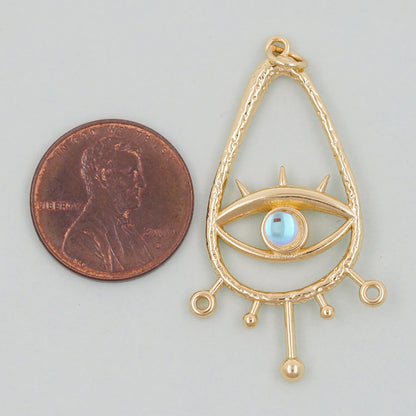 Gold Evil Eye Charms,18K Gold Filled Evil Eye Pendant,Evil Eye Charm Bracelet Necklace for DIY Jewelry Making Supply