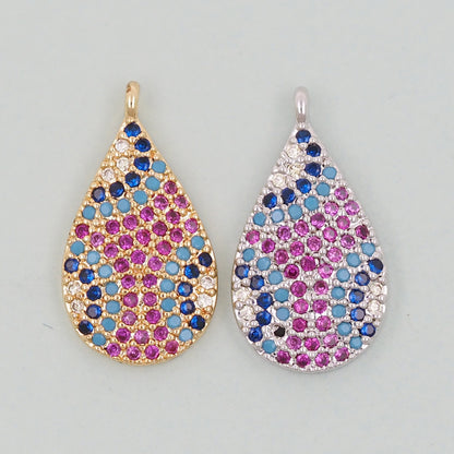Gold Teardrop Charms,18K Gold Filled Teardrop Pendant,Teardrop Charm Bracelet Necklace for DIY Jewelry Making Supply