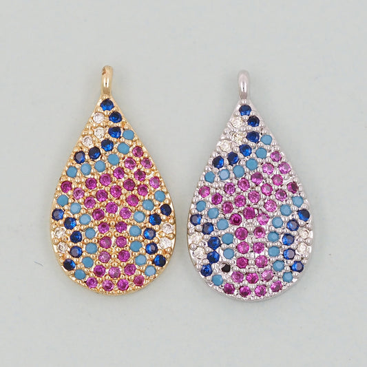 Gold Teardrop Charms,18K Gold Filled Teardrop Pendant,Teardrop Charm Bracelet Necklace for DIY Jewelry Making Supply