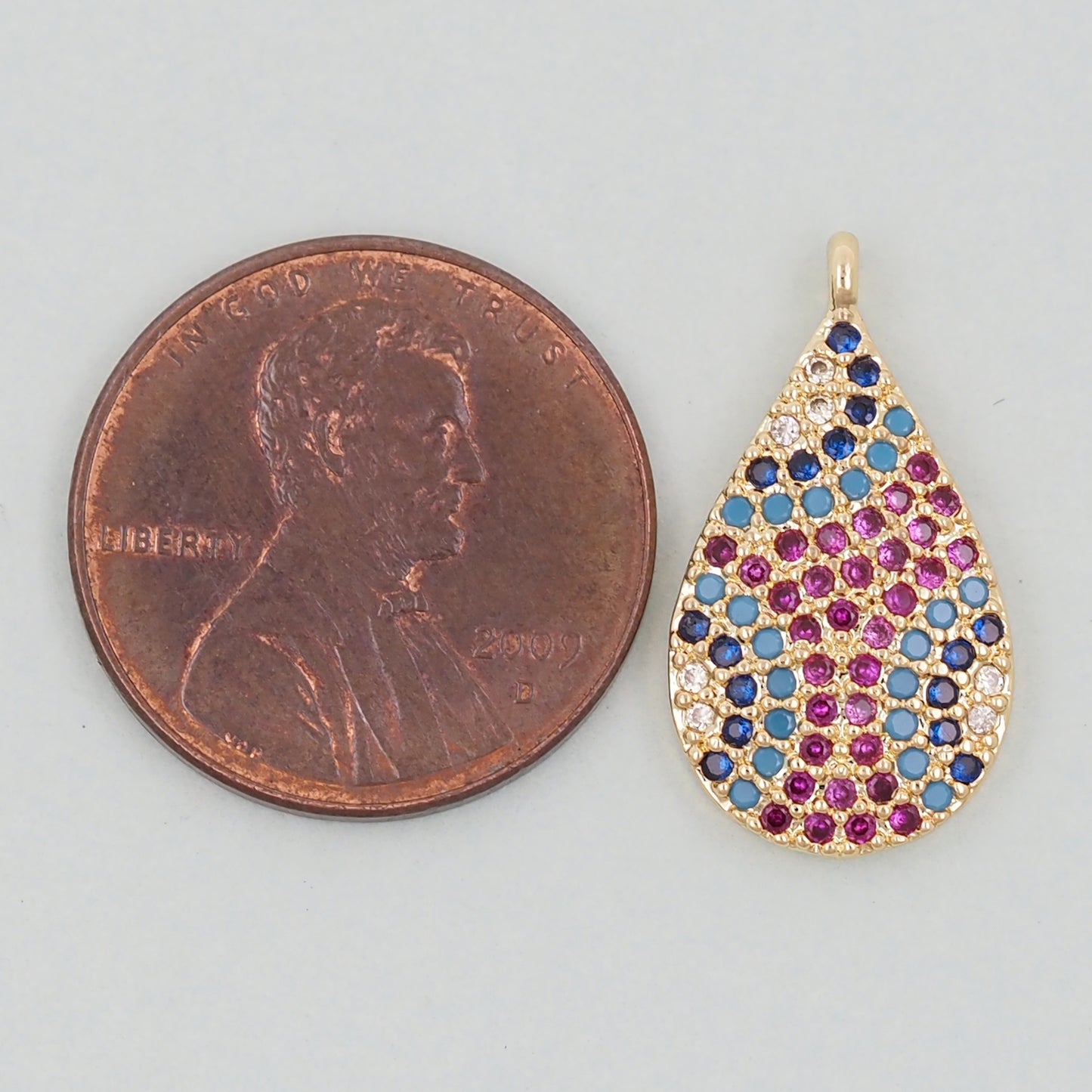 Gold Teardrop Charms,18K Gold Filled Teardrop Pendant,Teardrop Charm Bracelet Necklace for DIY Jewelry Making Supply