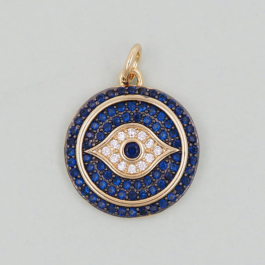 Gold Evil Eye Charms,18K Gold Filled Evil Eye Pendant,Evil Eye Charm Bracelet Necklace for DIY Jewelry Making Supply