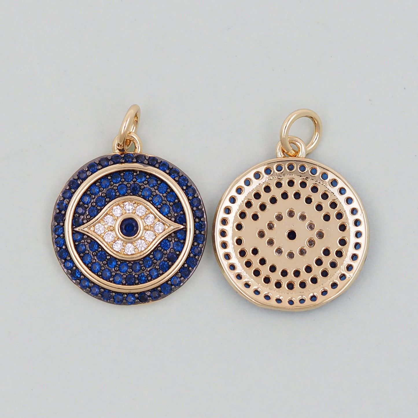 Gold Evil Eye Charms,18K Gold Filled Evil Eye Pendant,Evil Eye Charm Bracelet Necklace for DIY Jewelry Making Supply