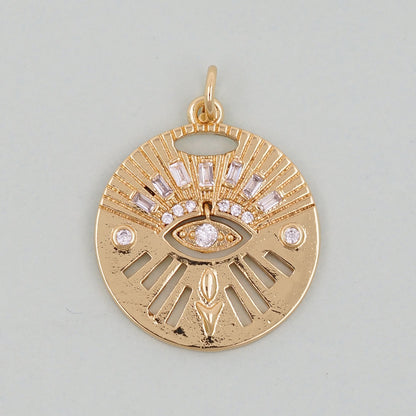 Gold Evil Eye Charms,18K Gold Filled Evil Eye Pendant,Evil Eye Charm Bracelet Necklace for DIY Jewelry Making Supply