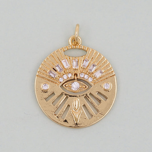 Gold Evil Eye Charms,18K Gold Filled Evil Eye Pendant,Evil Eye Charm Bracelet Necklace for DIY Jewelry Making Supply
