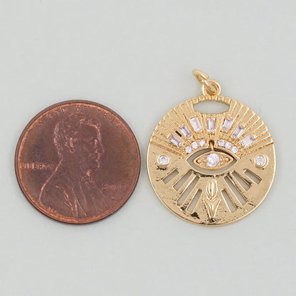 Gold Evil Eye Charms,18K Gold Filled Evil Eye Pendant,Evil Eye Charm Bracelet Necklace for DIY Jewelry Making Supply