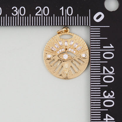 Gold Evil Eye Charms,18K Gold Filled Evil Eye Pendant,Evil Eye Charm Bracelet Necklace for DIY Jewelry Making Supply