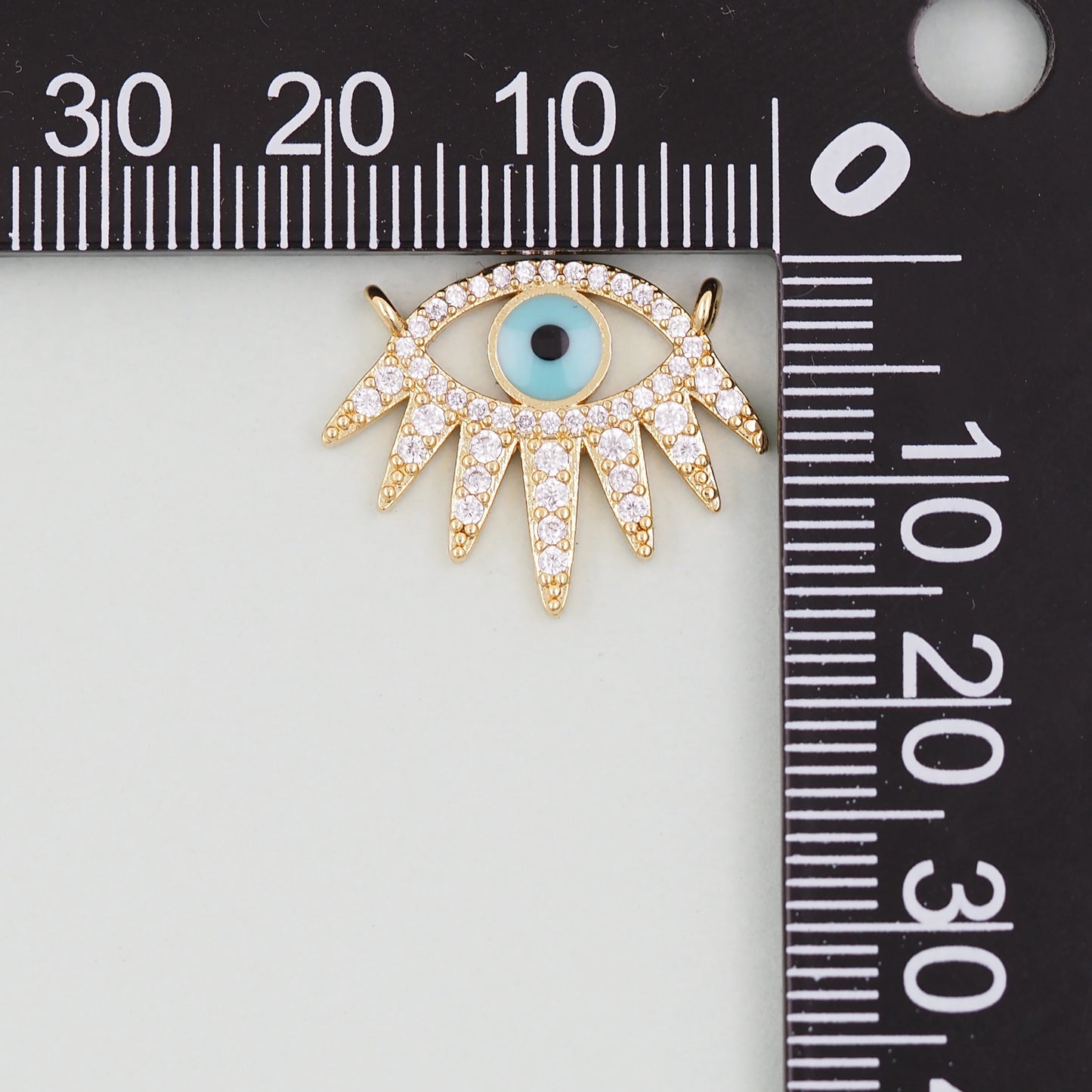 18K Gold Filled Evil Eye Pendant,Evil Eye Charm Bracelet Necklace for DIY Jewelry Making Supply