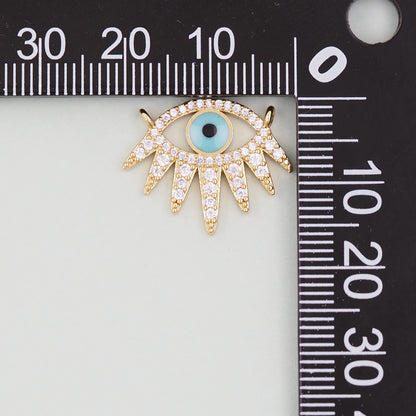 18K Gold Filled Evil Eye Pendant,Evil Eye Charm Bracelet Necklace for DIY Jewelry Making Supply