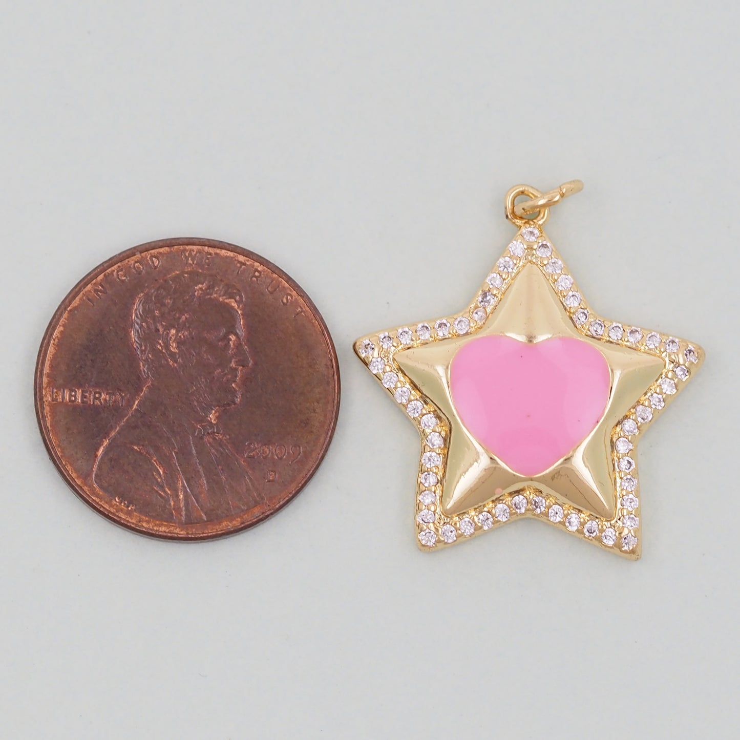 18K Gold Filled Star Pendant,Enamel Star Charm Bracelet Necklace for DIY Jewelry Making Supply