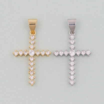 Gold Cross Charms,18K Gold Filled Cross Pendant,Cross Charm Bracelet Necklace for DIY Jewelry Making Supply