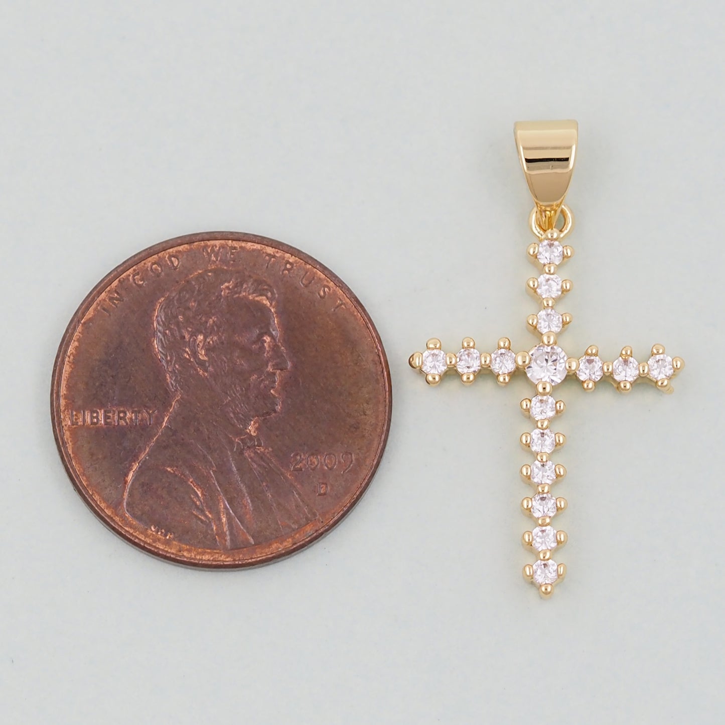 Gold Cross Charms,18K Gold Filled Cross Pendant,Cross Charm Bracelet Necklace for DIY Jewelry Making Supply