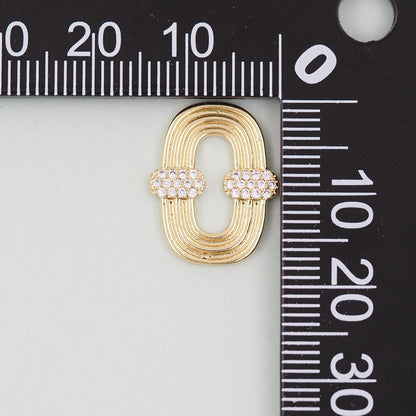 18K Gold Filled Oval Pendant,Oval Charm Bracelet Necklace for DIY Jewelry Making Supply