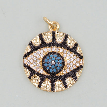 Gold Evil Eye Charms,18K Gold Filled Evil Eye Pendant,Evil Eye Charm Bracelet Necklace for DIY Jewelry Making Supply