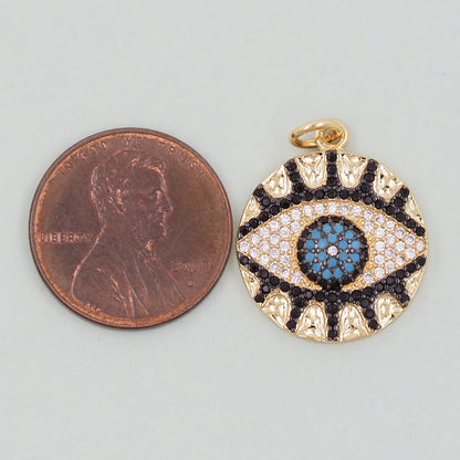 Gold Evil Eye Charms,18K Gold Filled Evil Eye Pendant,Evil Eye Charm Bracelet Necklace for DIY Jewelry Making Supply