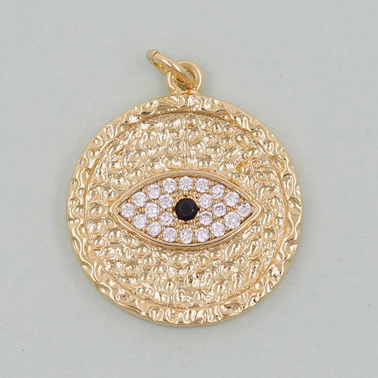 Gold Evil Eye Charms,18K Gold Filled Evil Eye Pendant,Evil Eye Charm Bracelet Necklace for DIY Jewelry Making Supply