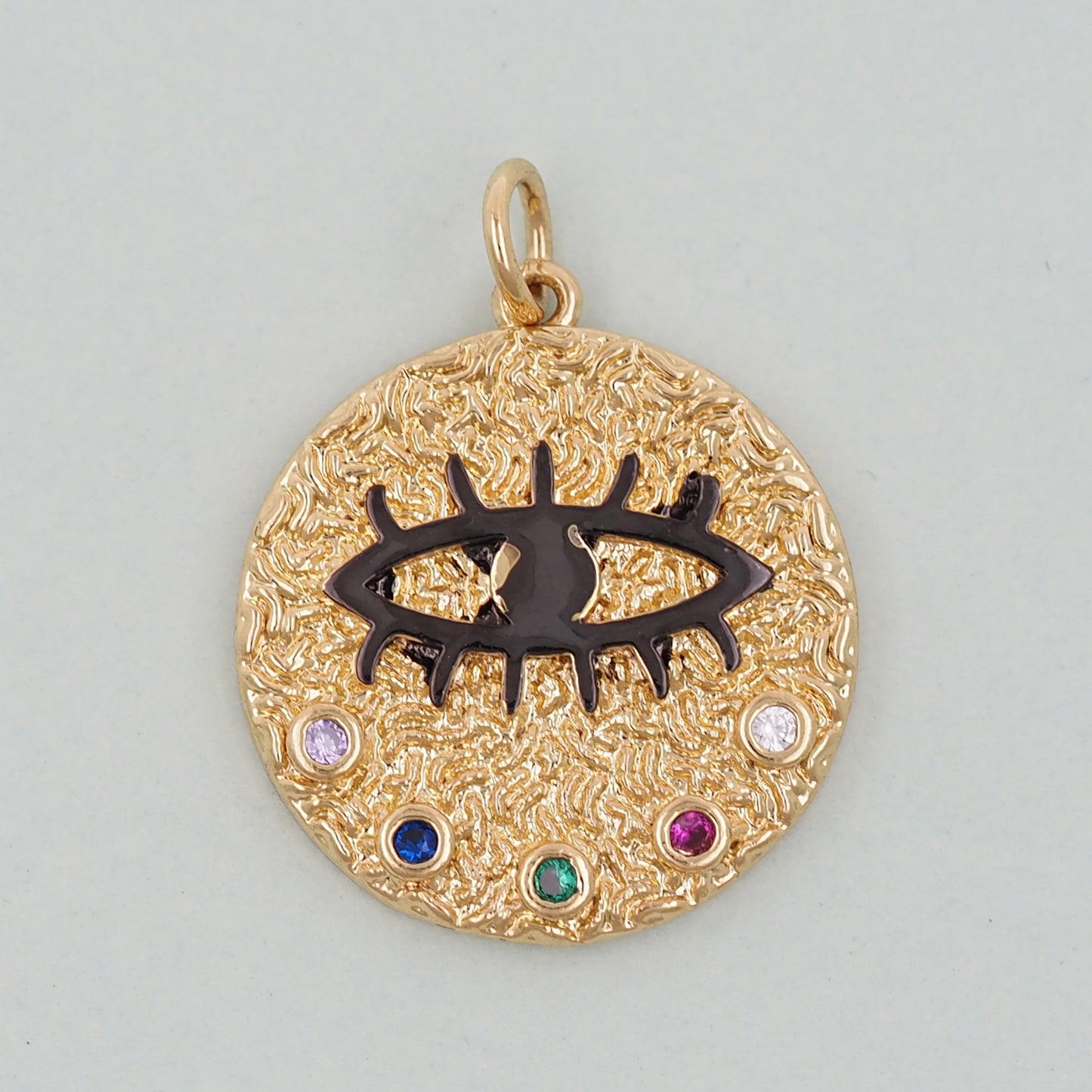 Gold Evil Eye Charms,18K Gold Filled Evil Eye Pendant,Evil Eye Charm Bracelet Necklace for DIY Jewelry Making Supply