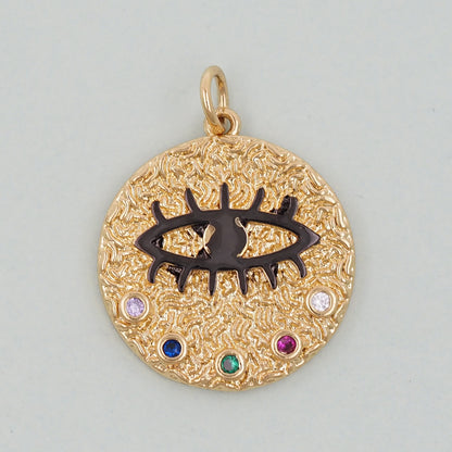 Gold Evil Eye Charms,18K Gold Filled Evil Eye Pendant,Evil Eye Charm Bracelet Necklace for DIY Jewelry Making Supply