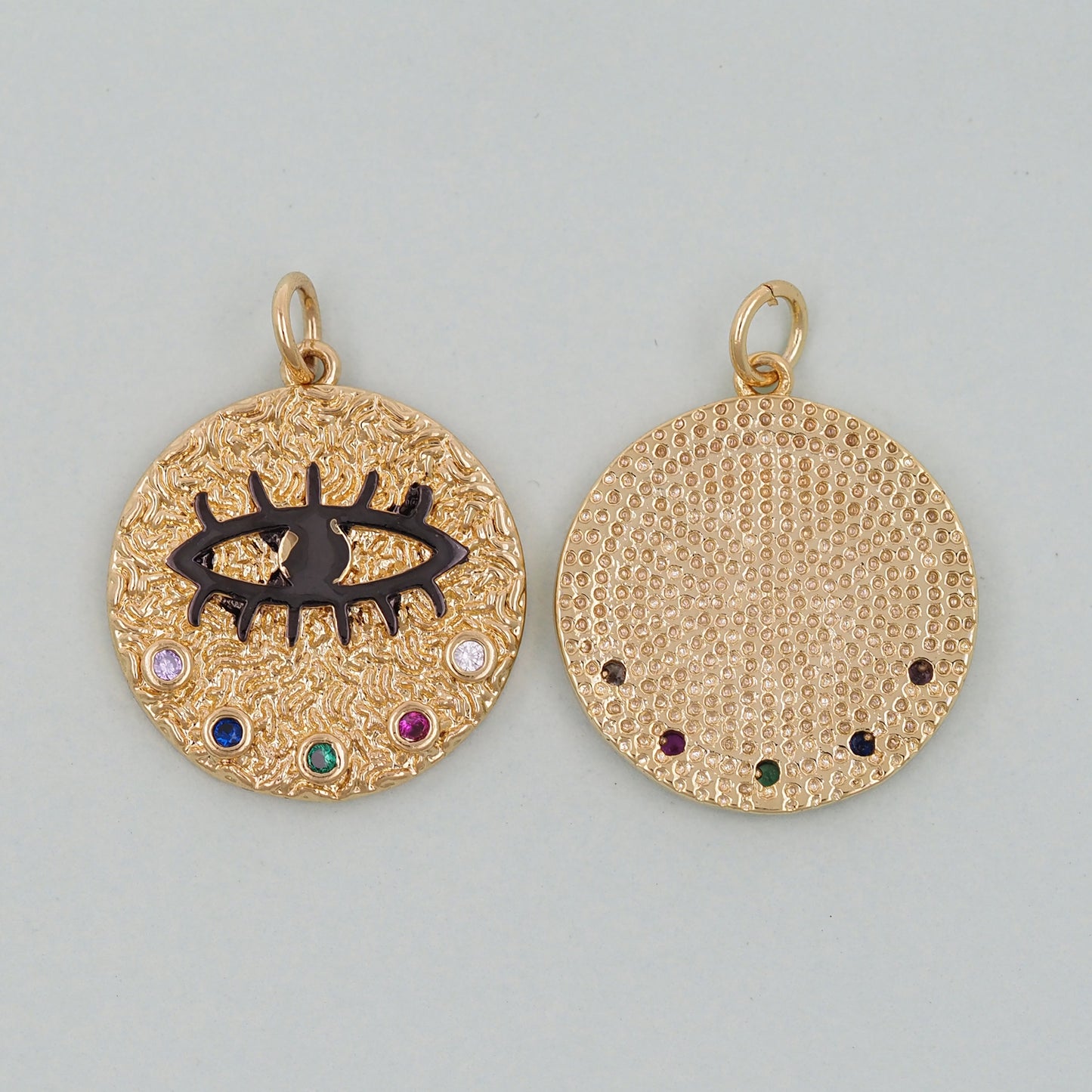 Gold Evil Eye Charms,18K Gold Filled Evil Eye Pendant,Evil Eye Charm Bracelet Necklace for DIY Jewelry Making Supply