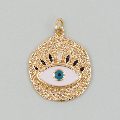 Gold Evil Eye Charms,18K Gold Filled Evil Eye Pendant,Evil Eye Charm Bracelet Necklace for DIY Jewelry Making Supply