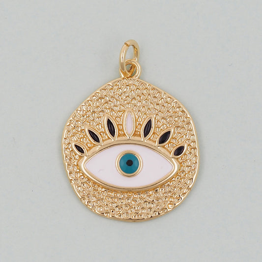Gold Evil Eye Charms,18K Gold Filled Evil Eye Pendant,Evil Eye Charm Bracelet Necklace for DIY Jewelry Making Supply