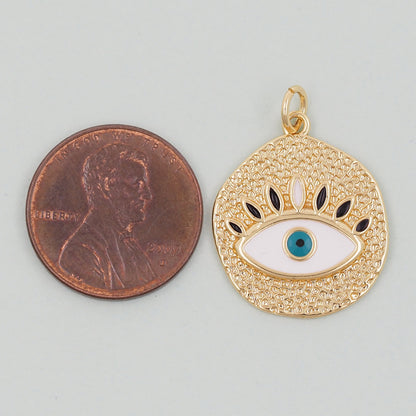 Gold Evil Eye Charms,18K Gold Filled Evil Eye Pendant,Evil Eye Charm Bracelet Necklace for DIY Jewelry Making Supply