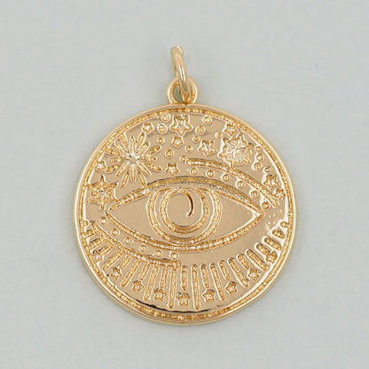 Gold Evil Eye Charms,18K Gold Filled Evil Eye Pendant,Evil Eye Charm Bracelet Necklace for DIY Jewelry Making Supply