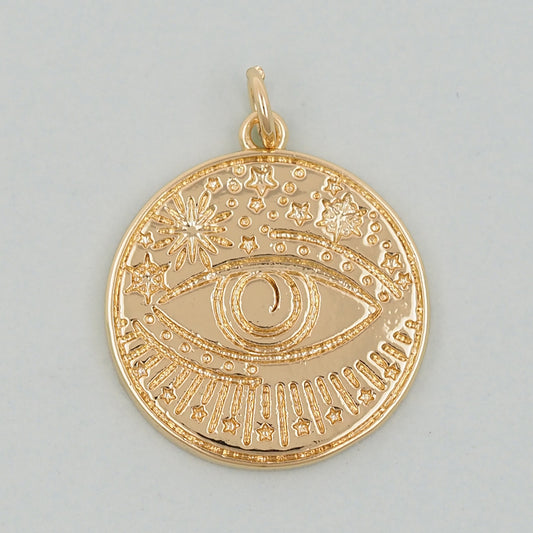 Gold Evil Eye Charms,18K Gold Filled Evil Eye Pendant,Evil Eye Charm Bracelet Necklace for DIY Jewelry Making Supply