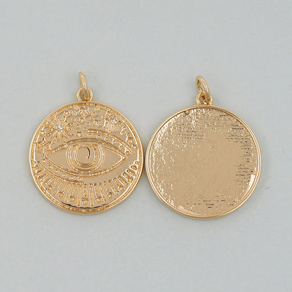 Gold Evil Eye Charms,18K Gold Filled Evil Eye Pendant,Evil Eye Charm Bracelet Necklace for DIY Jewelry Making Supply